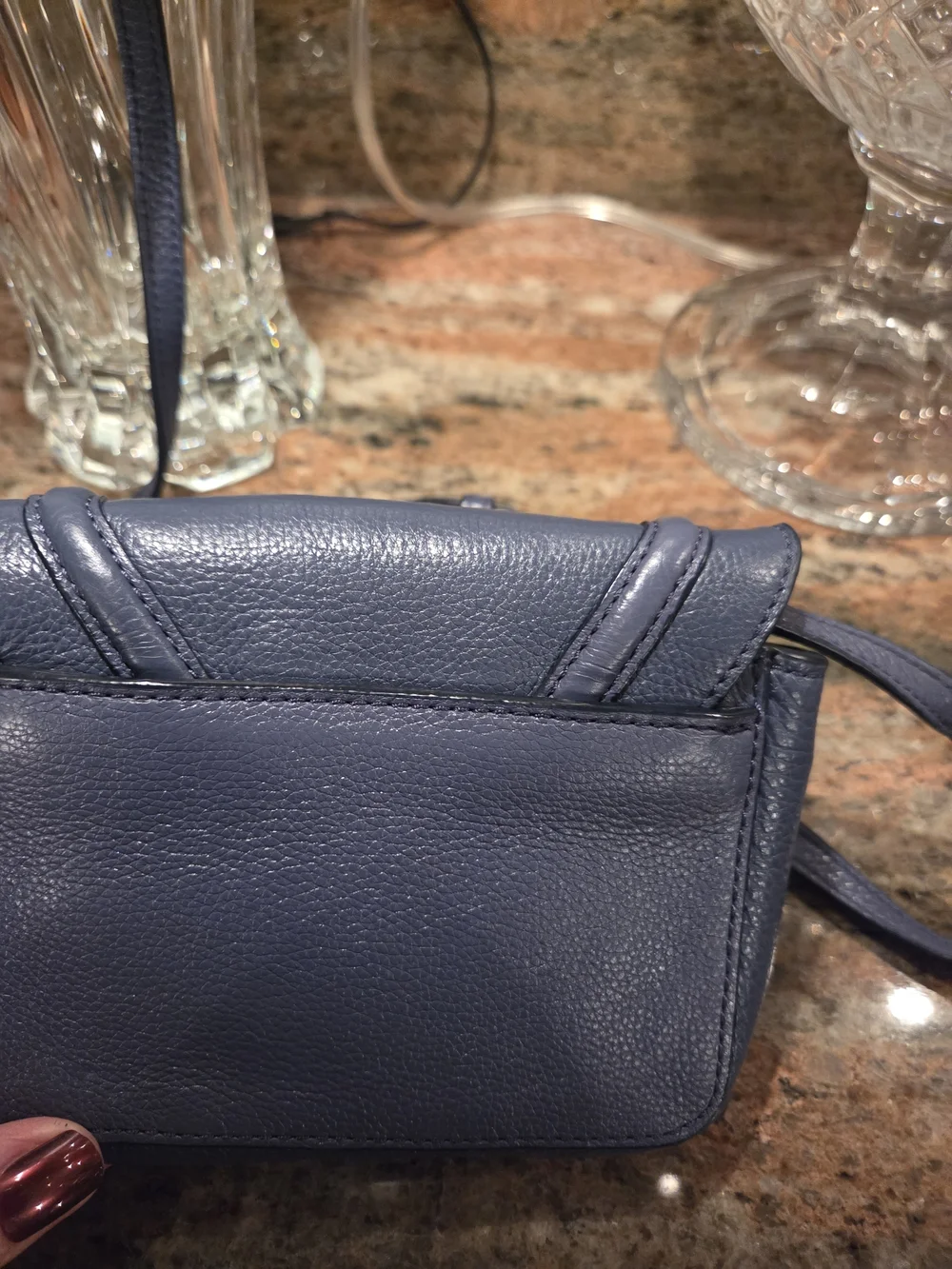 Tory Burch Navy Mini Crossbody Leather Shoulder Bag